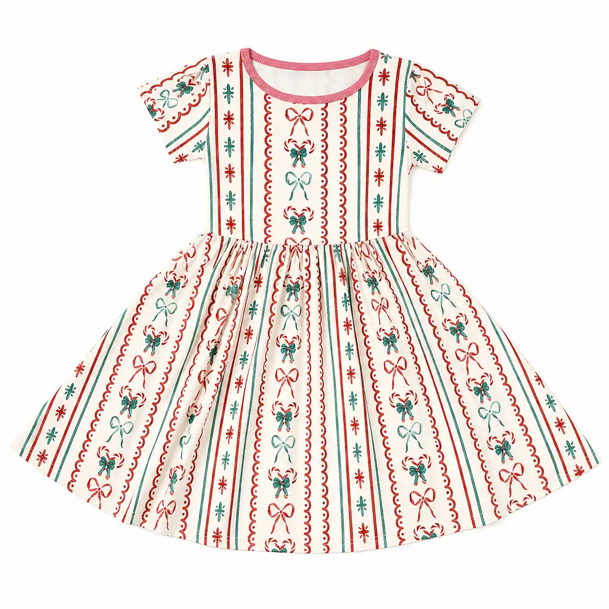 Short Sleeve Kids Twirl Dress