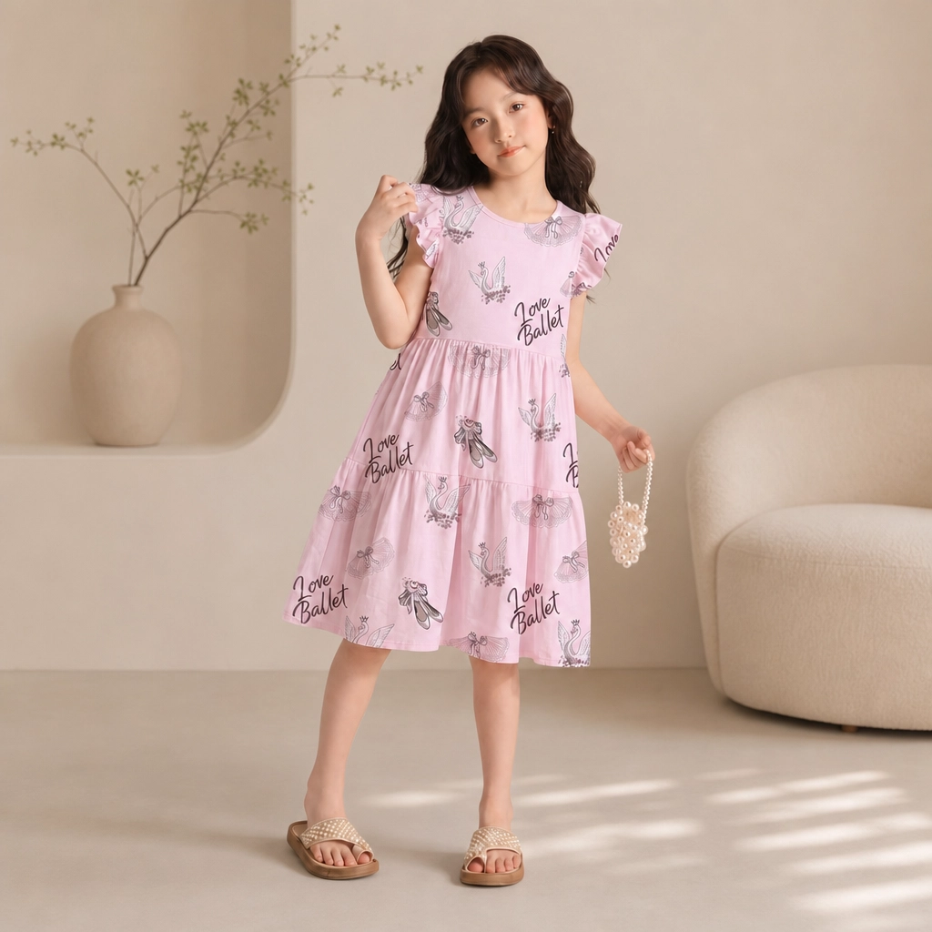 Girls printed casual dress